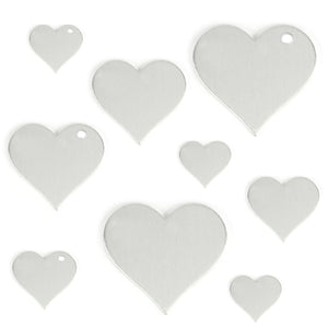 60% off! Aluminum BULK Blanks  - Hearts Mix Pack, 40 (ish) Pieces