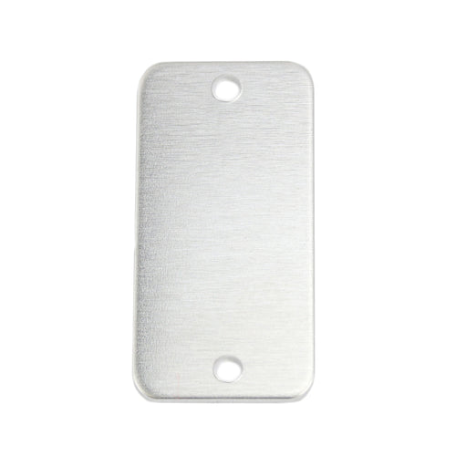 Aluminum BULK Rectangles 51mm (2") x 25mm (1") with 2  Holes, 14 Gauge, Pack of 25