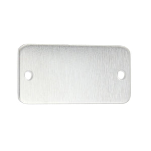 Aluminum BULK Rectangles 51mm (2") x 25mm (1") with 2  Holes, 14 Gauge, Pack of 25