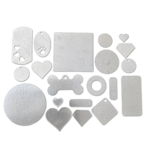 Aluminum BULK Blanks Mix Shapes Grab Bag - Approximately 50 pieces