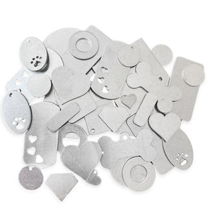 Aluminum BULK Blanks Mix Shapes Grab Bag - Approximately 50 pieces