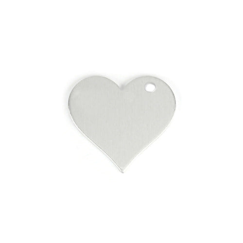 Aluminum BULK Blanks Hearts 17.5mm (.69"), 14 gauge, with Hole, Pack of 25