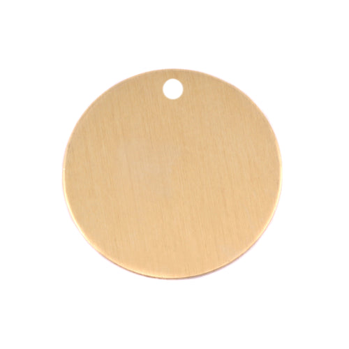 Brass BULK Round, Disc, Circle, 25mm (1"), 20 Gauge with 3mm Hole, Pack of 25