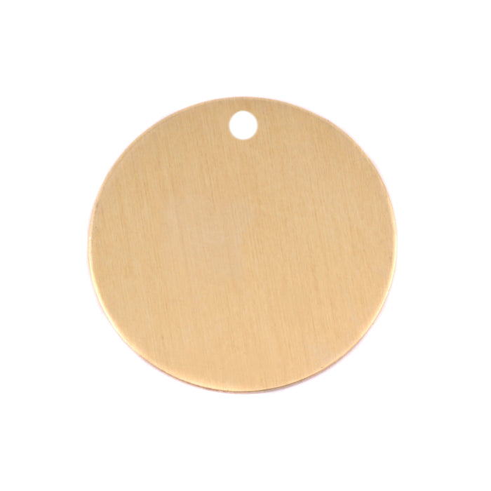 Brass BULK Round, Disc, Circle, 25mm (1"), 20 Gauge with 3mm Hole, Pack of 25