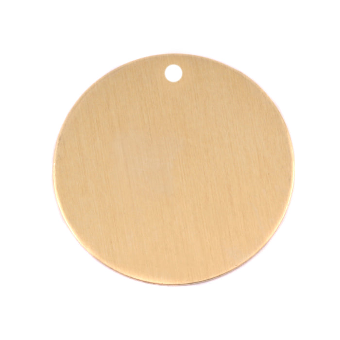 Brass BULK Round, Disc, Circle, 38mm (1.5"), 20 Gauge with 3mm Hole, Pack of 10