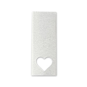 Aluminum BULK Rectangle with Heart Cutout 50.8mm (2") x 19mm (.75"), 14 Gauge, Pack of 25