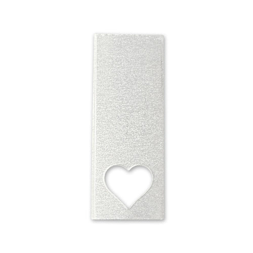 Aluminum BULK Rectangle with Heart Cutout 50.8mm (2") x 19mm (.75"), 14 Gauge, Pack of 25