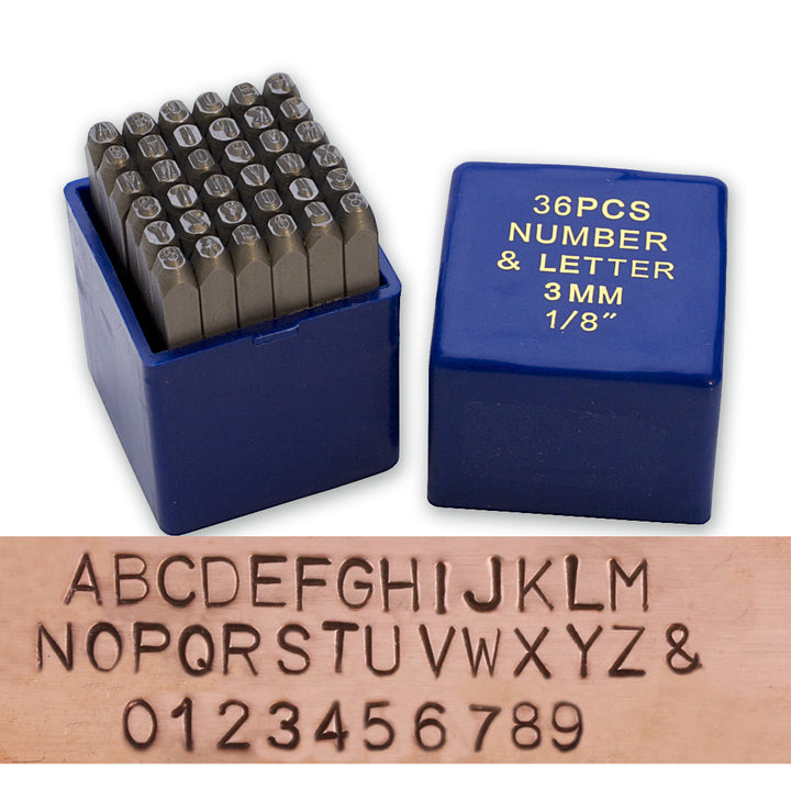 Economy Block Uppercase Letter &amp; Number Stamp Set 1/8" (3mm)