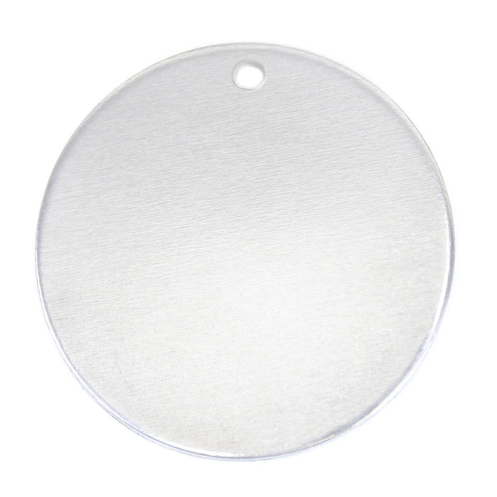 Aluminum BULK Circles 57mm (2.25"), with Hole, 14 Gauge, Pack of 25