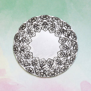 Floral Element #3, Metal Design Stamp, 8mm - Beaducation Original