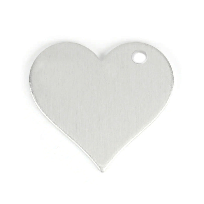 Aluminum BULK Hearts 28.5mm (1.12"), with Hole, 14 Gauge, Pack of 25