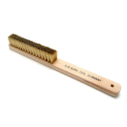 Brass Hand Brush Crimped Wire Wood Handle 8-1/4 Cleaning Polishing Jewelry
