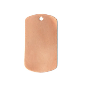 Metal Stamping Blanks Copper Medium Dog Tag, 29mm (1.14") x 16mm (.63"), 24g, Pack of 5