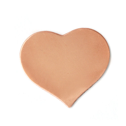 Metal Stamping Blanks Copper Puffy Heart, 24mm (.94") x 21.5mm (.85"), 24g, Pack of 5