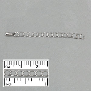 Chain & Clasps Stainless Steel 2" Chain Extenders , Pack of 5