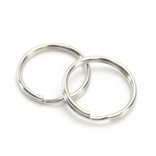 Rivets and Findings  Base Metal Silver Color, 25mm (1") Split Ring, Key Ring - Pack of 25 