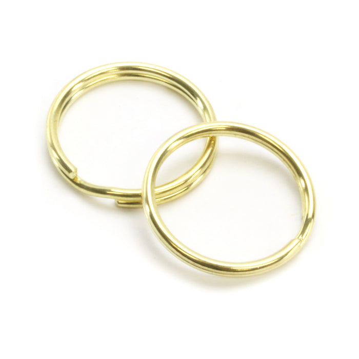 Base Metal Gold Color, 25mm (1") Split Ring, Key Ring - Pack of 25