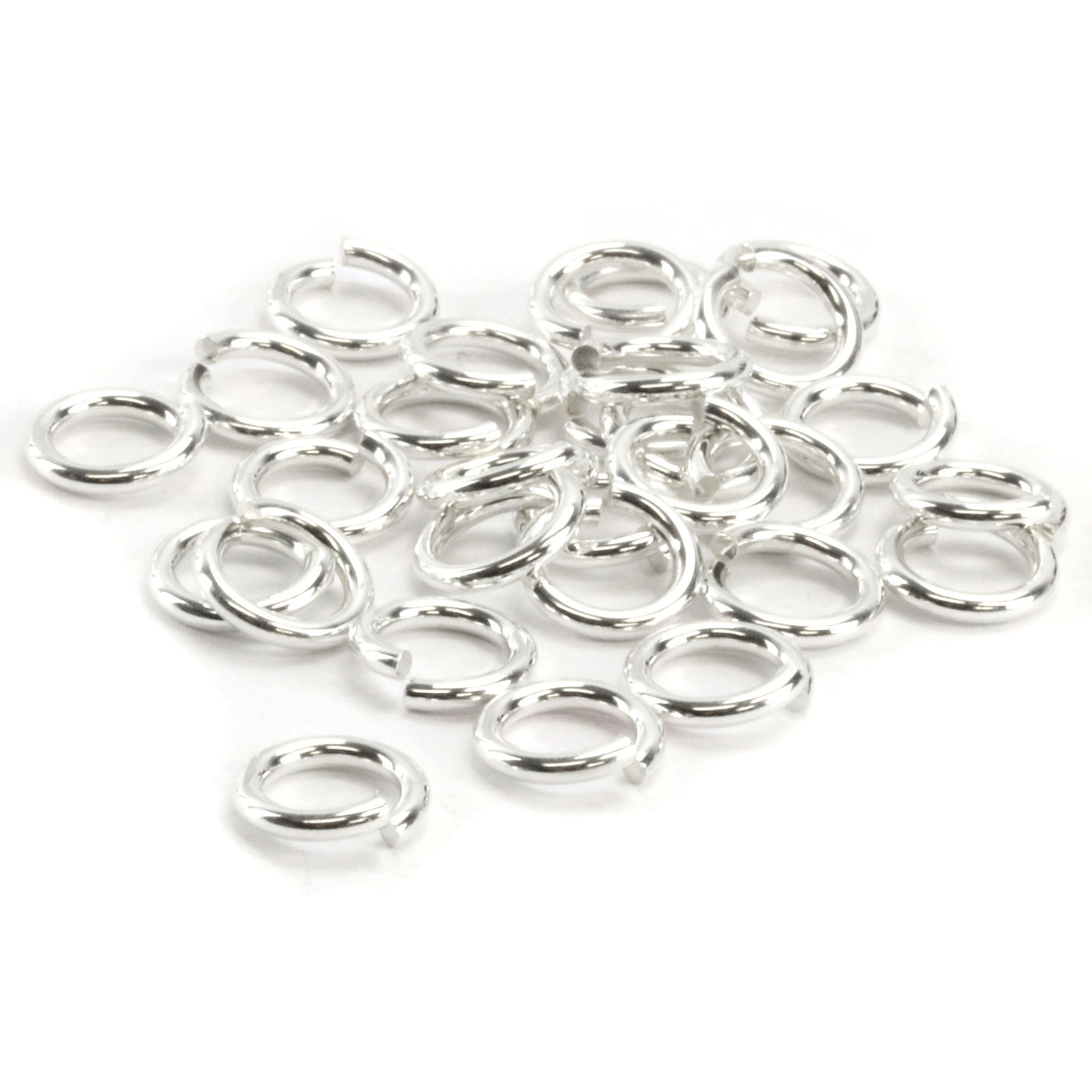 Sterling Silver JUMP RINGS. 6mm. Packet of 10.