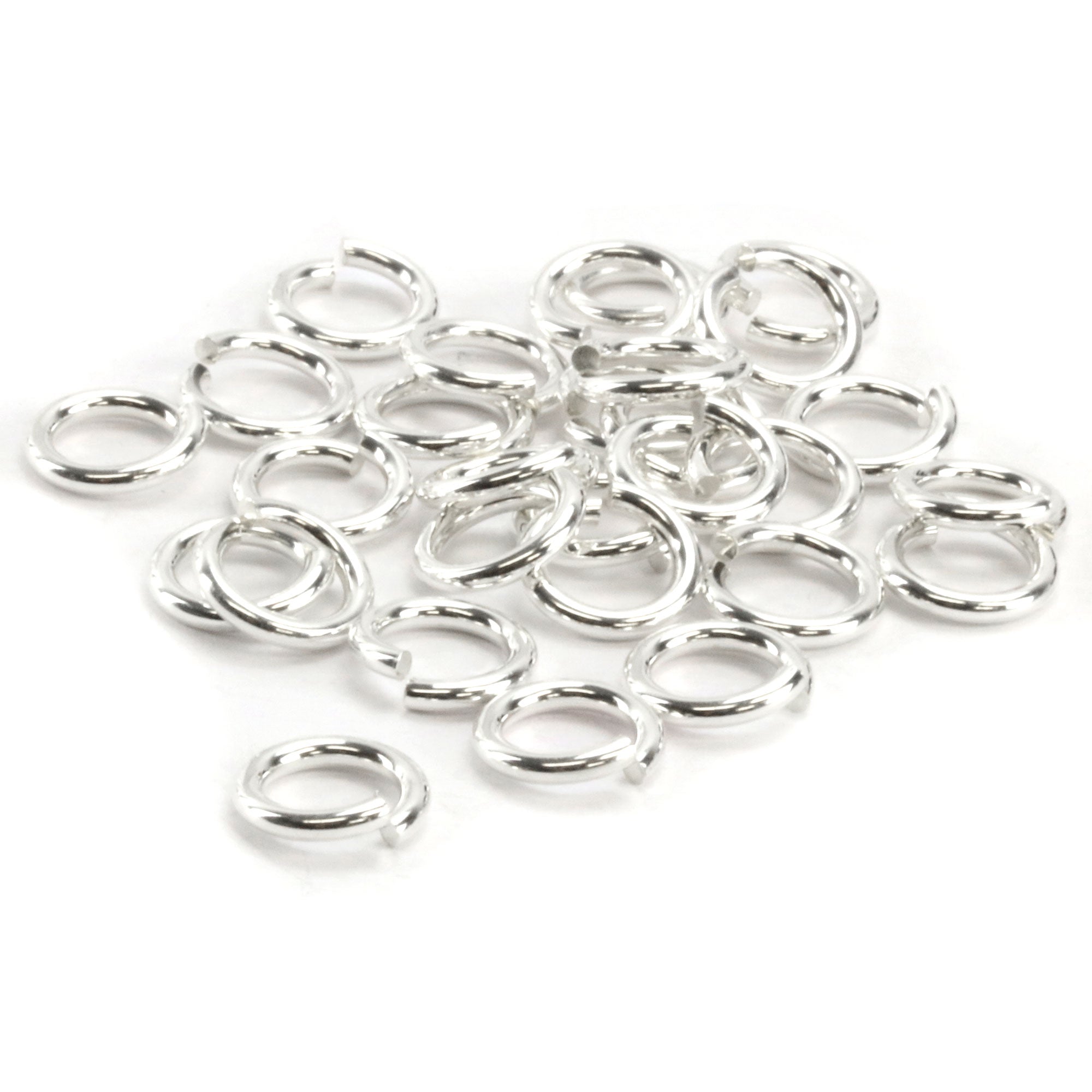 50 Jump Rings Open Sterling Silver Jewelry 19 Ga 6mm