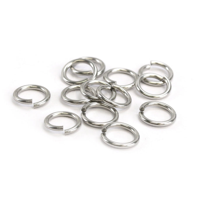 Stainless Steel 8mm I.D. 14 Gauge Jump Rings, 1/4 oz (~15 rings)