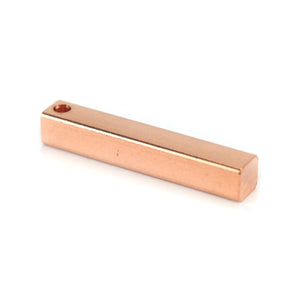 Metal Stamping Blanks Copper Four Sided Rectangle Bar, 38.1mm (1.5") x 6.4mm (.25"), with Hole