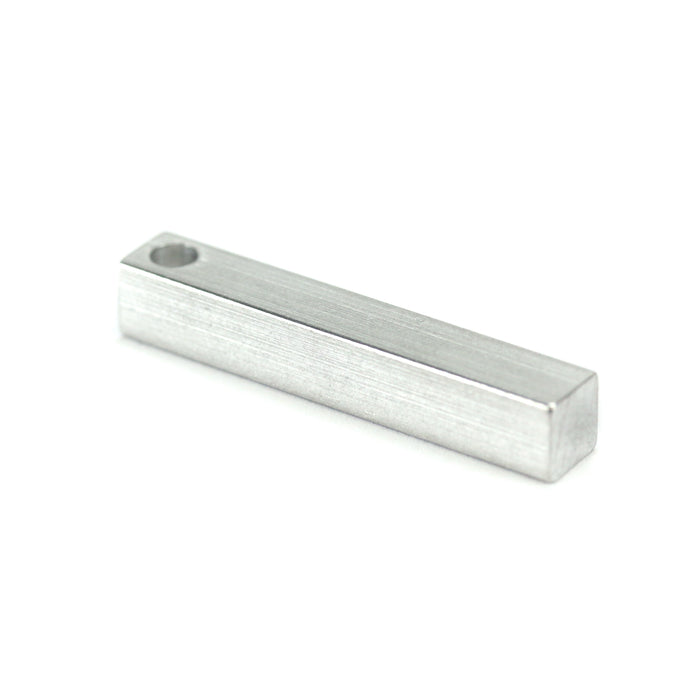 Aluminum Four Sided Rectangle Bar, 38.1mm (1.5") x 6.4mm (.25"), with Hole