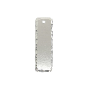 Metal Stamping Blanks Aluminum Rectangle, 38.1mm (1.5") x 12.7mm (.50"), 14 Gauge, with Textured Edge and Hole, Pack of 5