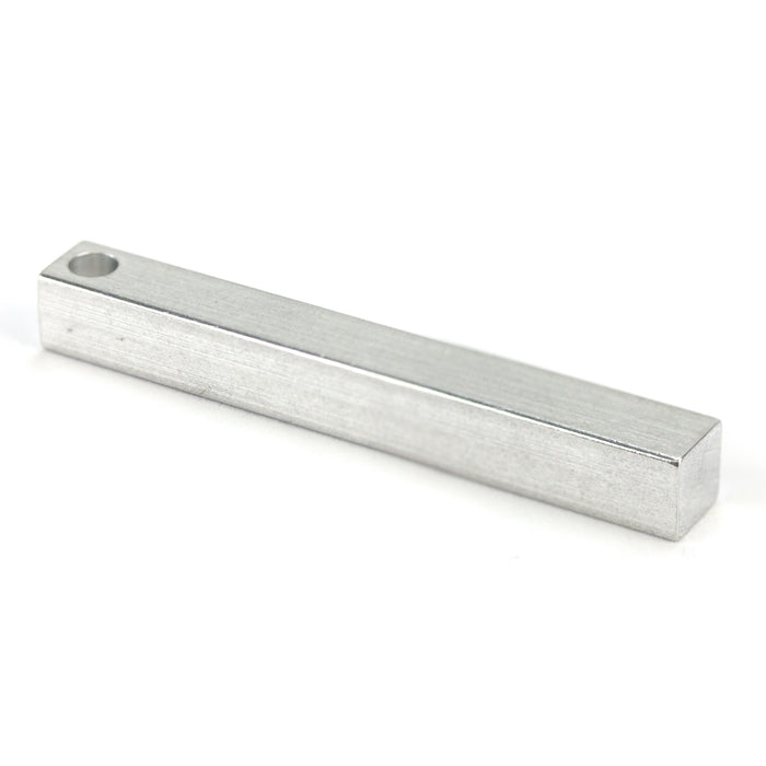 Aluminum Four Sided Rectangle Bar, 50.8mm (2") x 6.4mm (.25"), with Hole