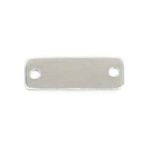 Metal Stamping Blanks Aluminum Rectangle Shoe Tags, 35.6mm (1.4") x 12.7mm (.50"), 16 Gauge, with 2 Holes, Pack of 2
