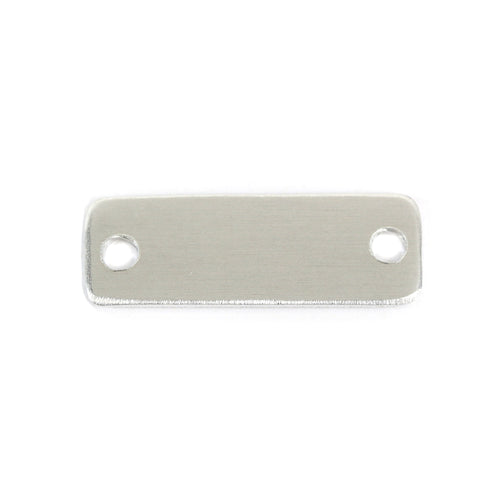 Metal Stamping Blanks Aluminum Rectangle Shoe Tags, 35.6mm (1.4") x 12.7mm (.50"), 16 Gauge, with 2 Holes, Pack of 2