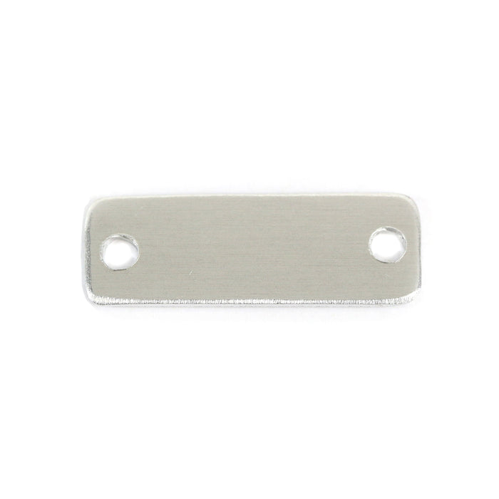Aluminum Rectangle Shoe Tags, 35.6mm (1.4") x 12.7mm (.50"), 16 Gauge, with 2 Holes, Pack of 2