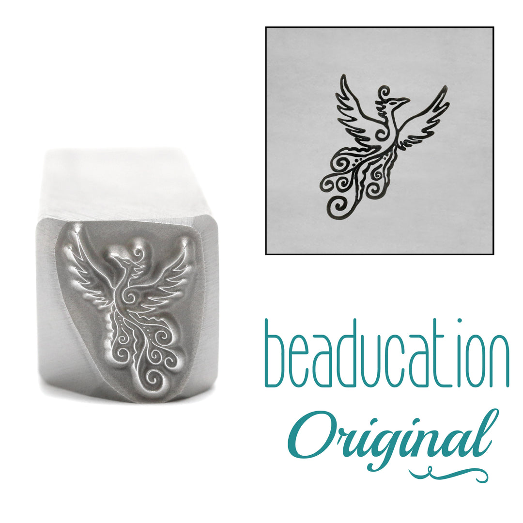 Metal Stamping Tools Phoenix Flying Right Metal Design Stamp, 11mm - Beaducation Original
