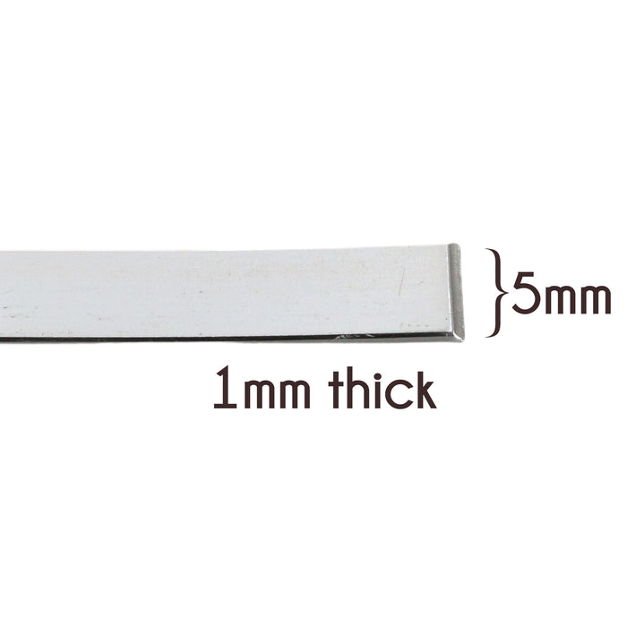 Sterling Silver Flat Wire 5mm x 1mm (priced per ft)