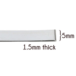 Metal Stamping Blanks Sterling Silver Flat Wire 5mm x 1.5mm (priced per ft)
