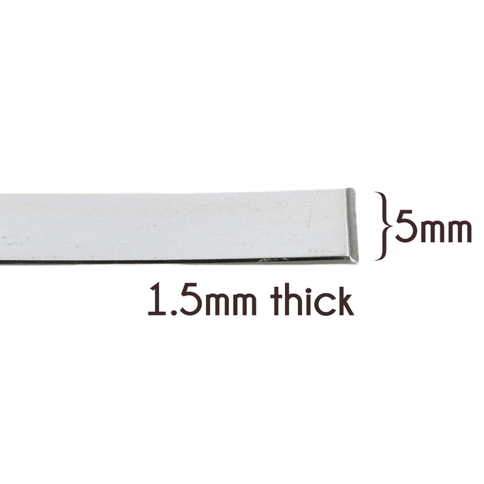 Sterling Silver Flat Wire 5mm x 1.5mm (priced per ft)