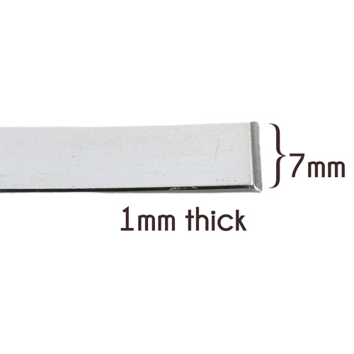 Metal Stamping Blanks Sterling Silver Flat Wire 7mm x 1mm (priced per ft)