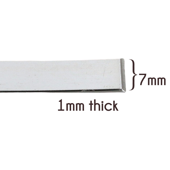 Sterling Silver Flat Wire 7mm x 1mm (priced per ft)