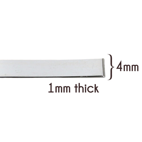 Metal Stamping Blanks Sterling Silver Flat Wire 4mm x 1mm (priced per ft)