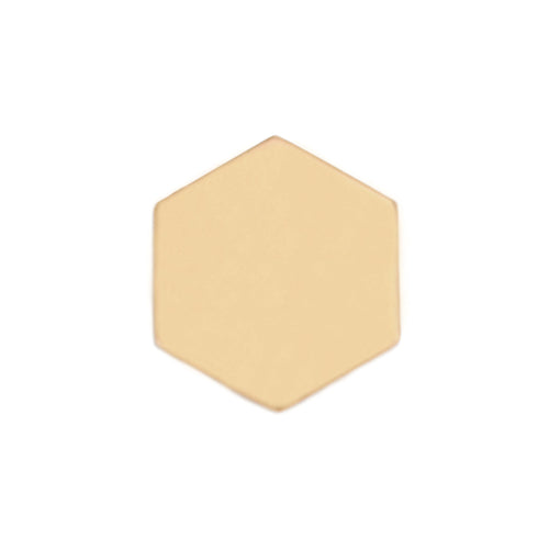 Metal Stamping Blanks Brass Hexagon 22mm (.87"), 24 Gauge, Pack of 5