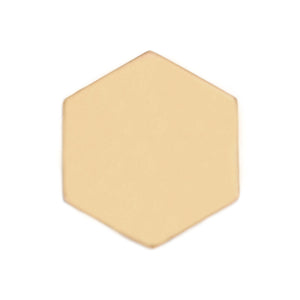 Metal Stamping Blanks Brass Hexagon 29.5mm (1.16"), 24 Gauge, Pack of 5