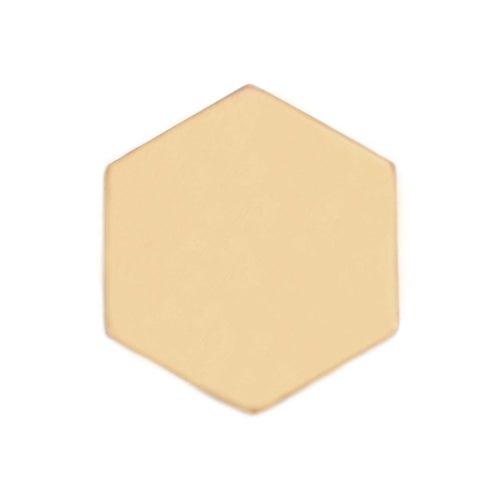 Metal Stamping Blanks Brass Hexagon 29.5mm (1.16"), 24 Gauge, Pack of 5