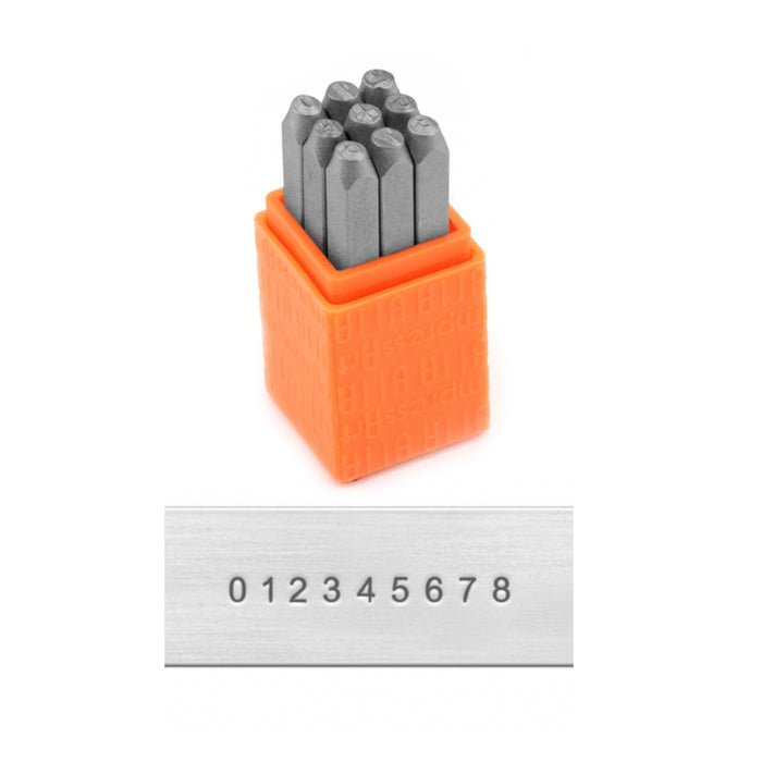 ImpressArt Basic Block Number Stamp Set, 1.5mm