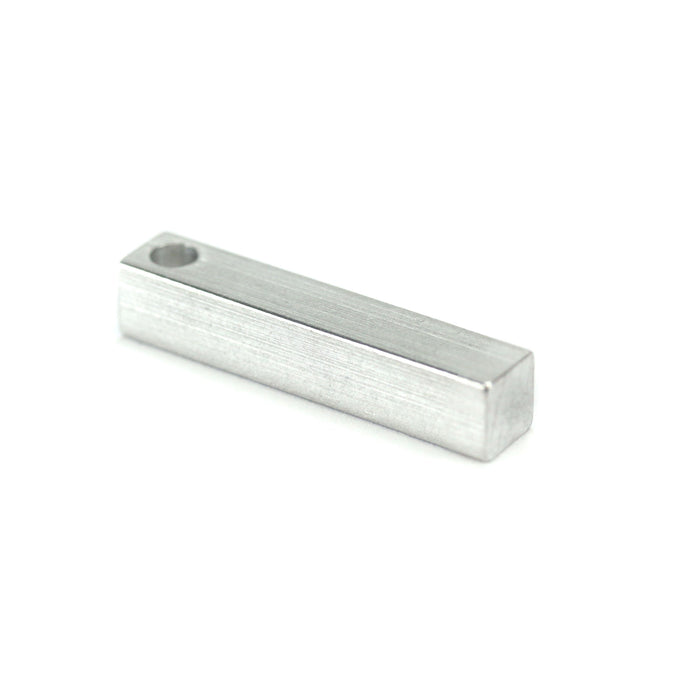 Aluminum Four Sided Rectangle Bar, 31.8mm (1.25") x 6.4mm (.25"), with Hole