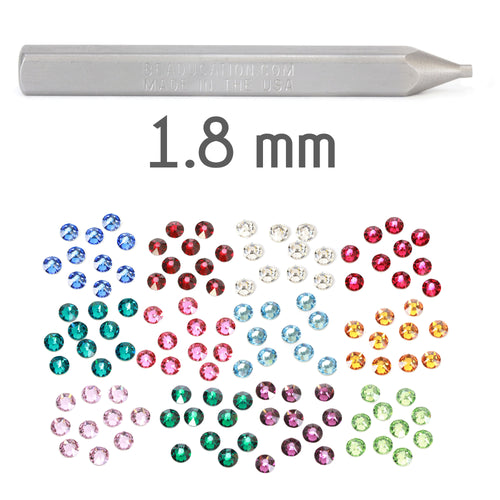 Kits & Sample Packs 1.8mm Flat Back Crystal Setter Punch with Multi Pack of Swarovski Birthstone Crystals (240 pieces)