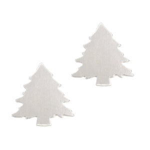 Metal Stamping Blanks Aluminum Pine Tree,  32.2mm (1.27") x 30.6mm (1.2") , 18g - Pack of 2