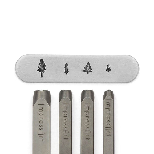 Metal Stamping Tools ImpressArt Tree Metal Design Stamp Set, 4 Piece Pack, 4mm