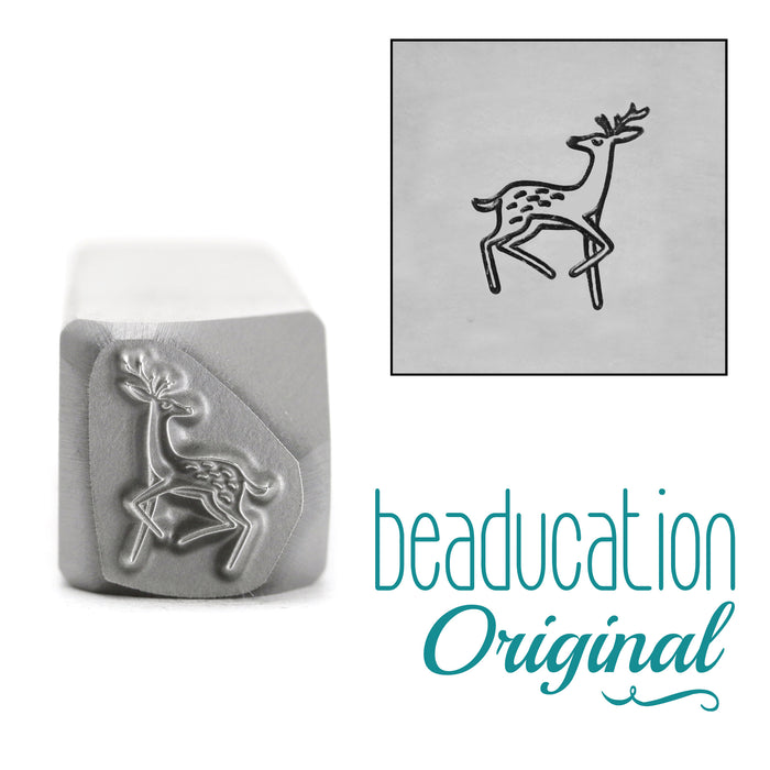 Graceful Deer Trotting Right Metal Design Stamp, 9.5mm - Beaducation Original