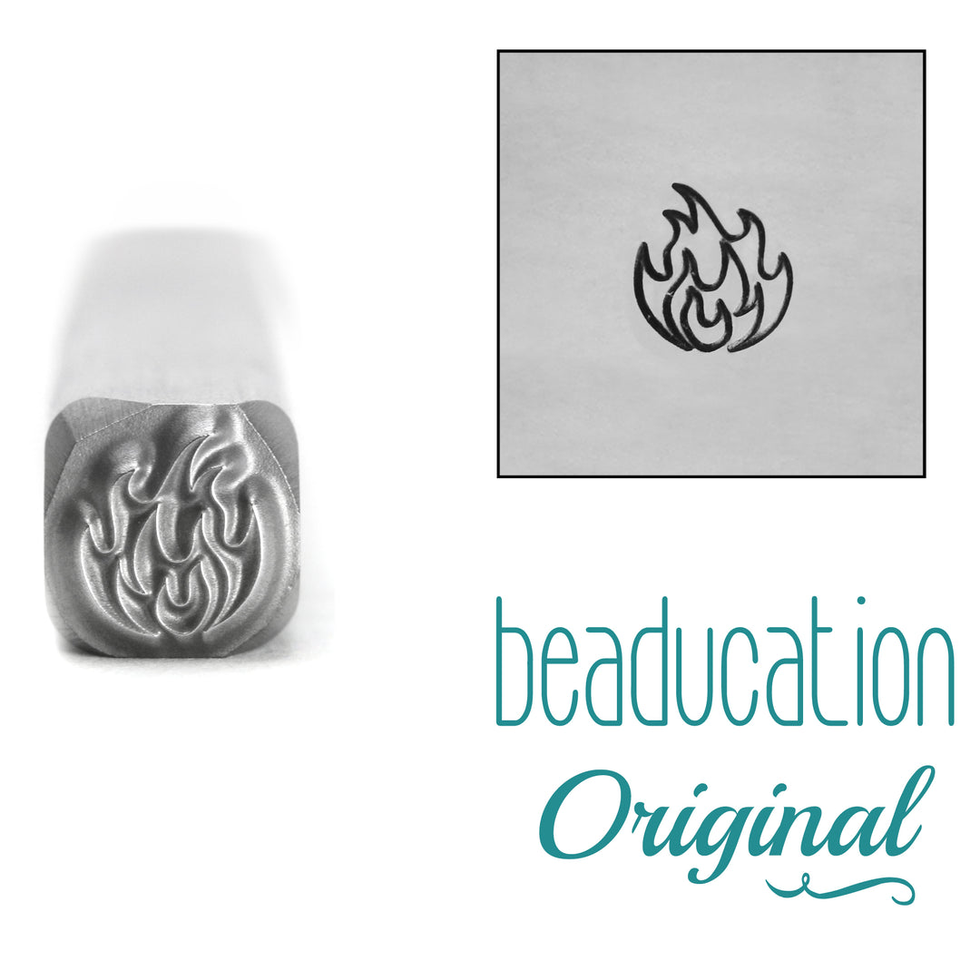 Metal Stamping Tools Fire Flowing Left Metal Design Stamp, 4mm - Beaducation Original