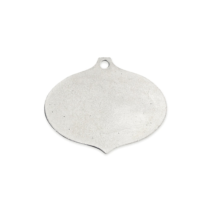 Pewter Bulb Ornament Blank, 60mm (2.36") x 48.2mm (1.9") with Hole, 14 Gauge - Beaducation Original