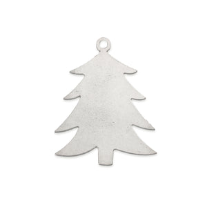 Pewter Tree Ornament Blank, 64mm (2.5") x 51mm (2") with Hole, 14 Gauge - Beaducation Original